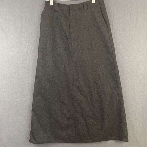 Eddie Bauer Women's 6 Charcoal Grey Wool Blend Long A-Line Skirt Academia Lined - Picture 1 of 6